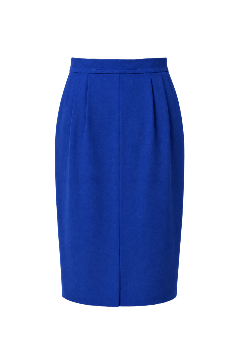 1980s Royal Blue Synthetic Blend Skirt - Back View