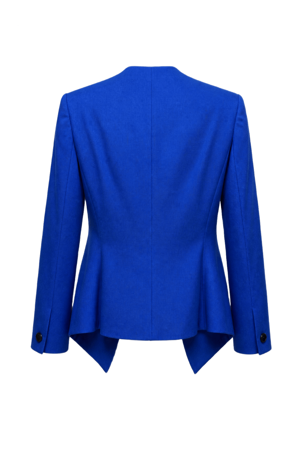 1980s Cobalt Blue Wool Blend Blazer - Back View