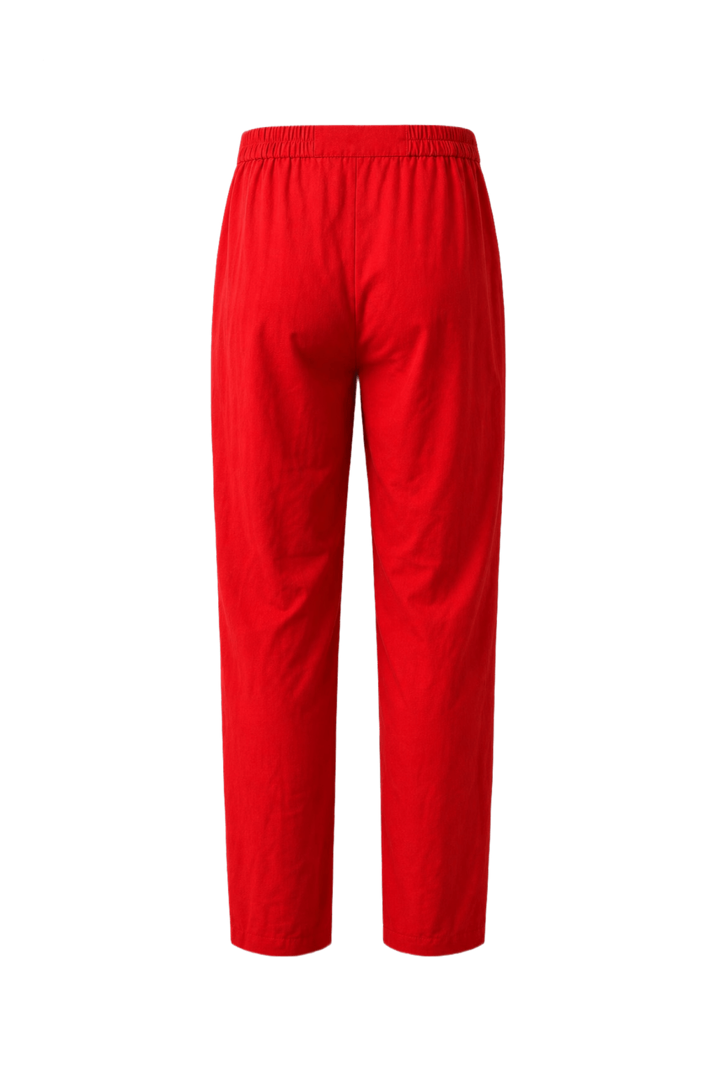 1990s Bright Red Cotton Trousers - Back View