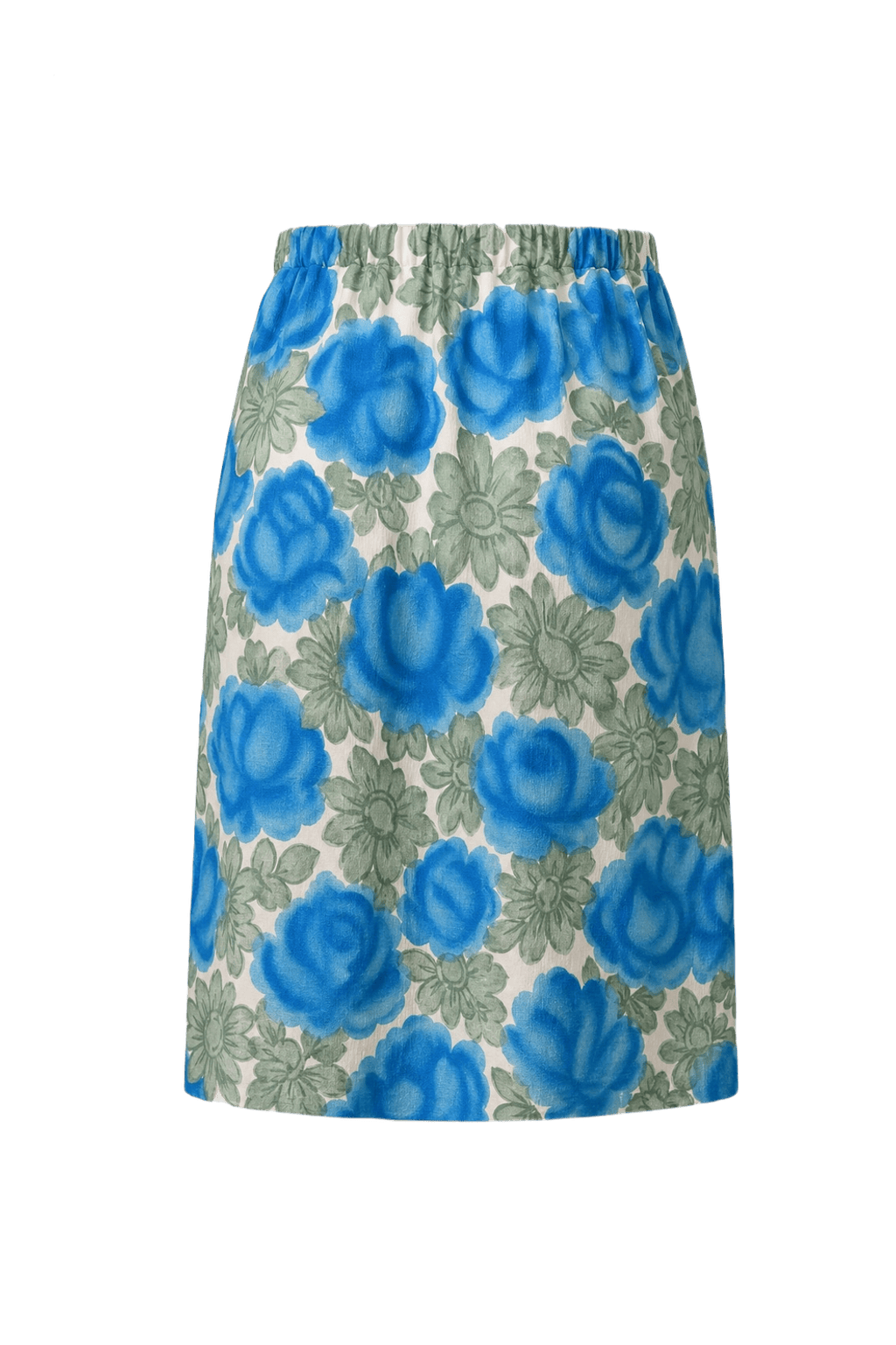 1960s Blue Cotton Skirt - Back View