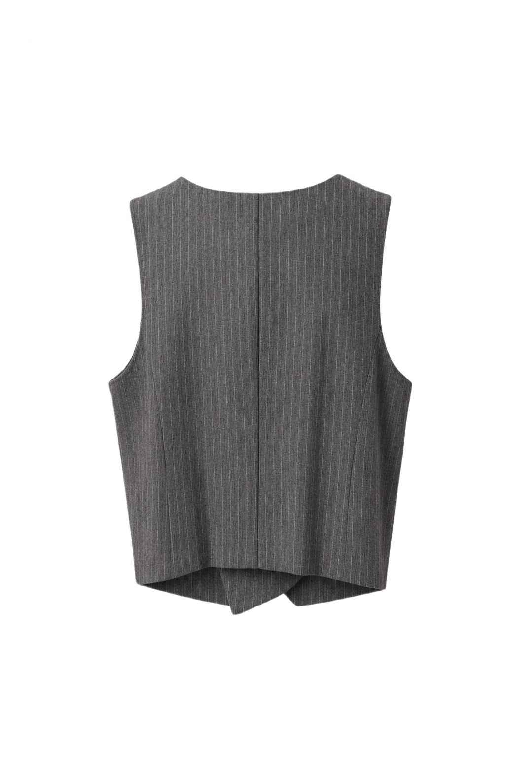 1970s Charcoal Grey Wool Blend Vest - Back View