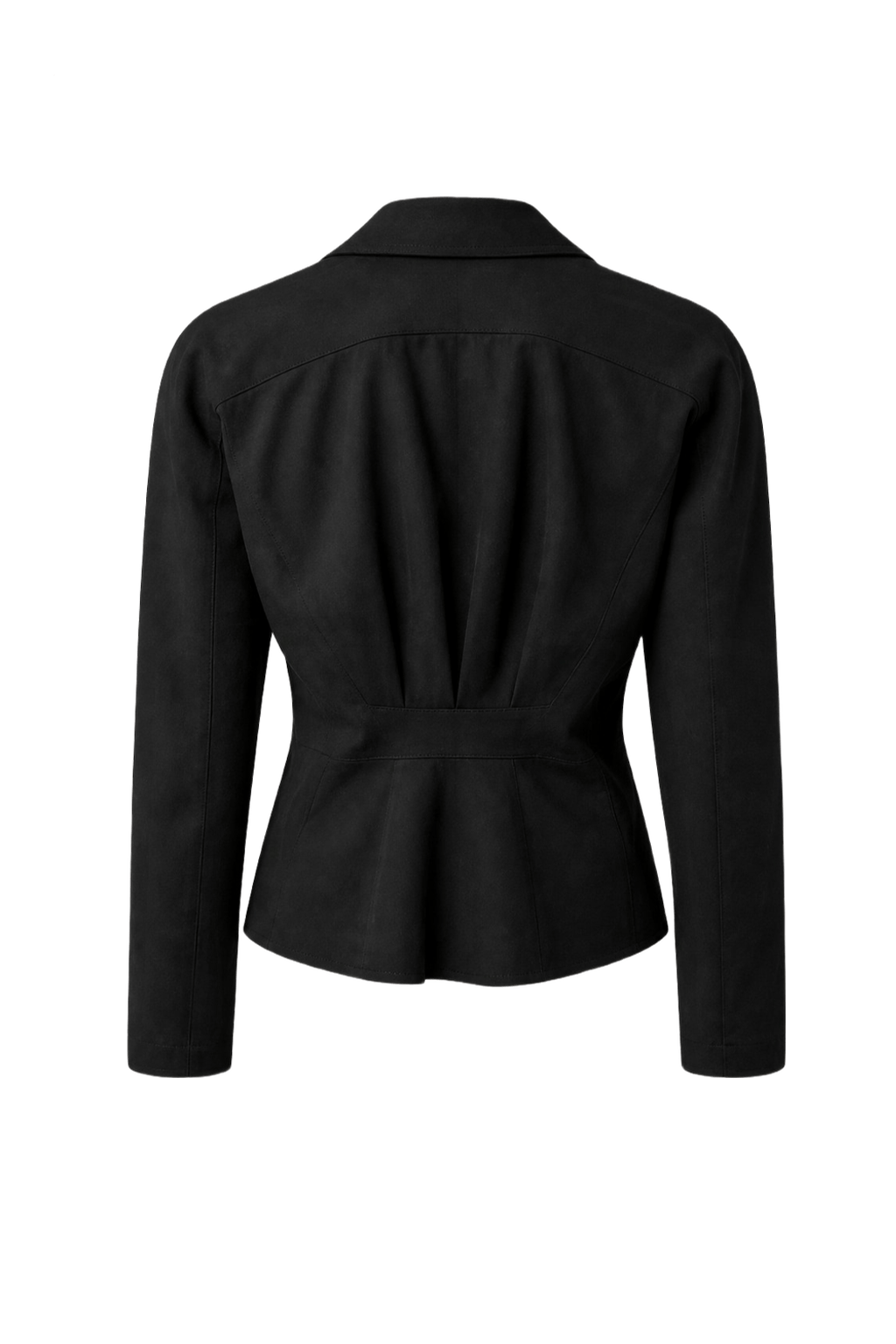 1990s Black Wool Blend Blazer - Back View