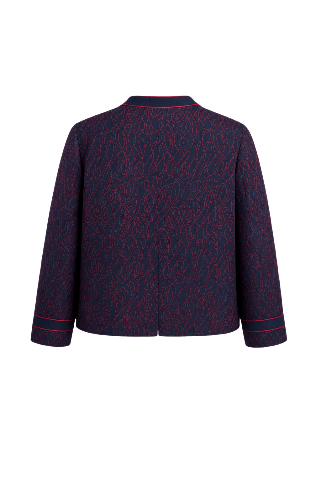 1960s Navy Blue Polyester Jacket - Back View