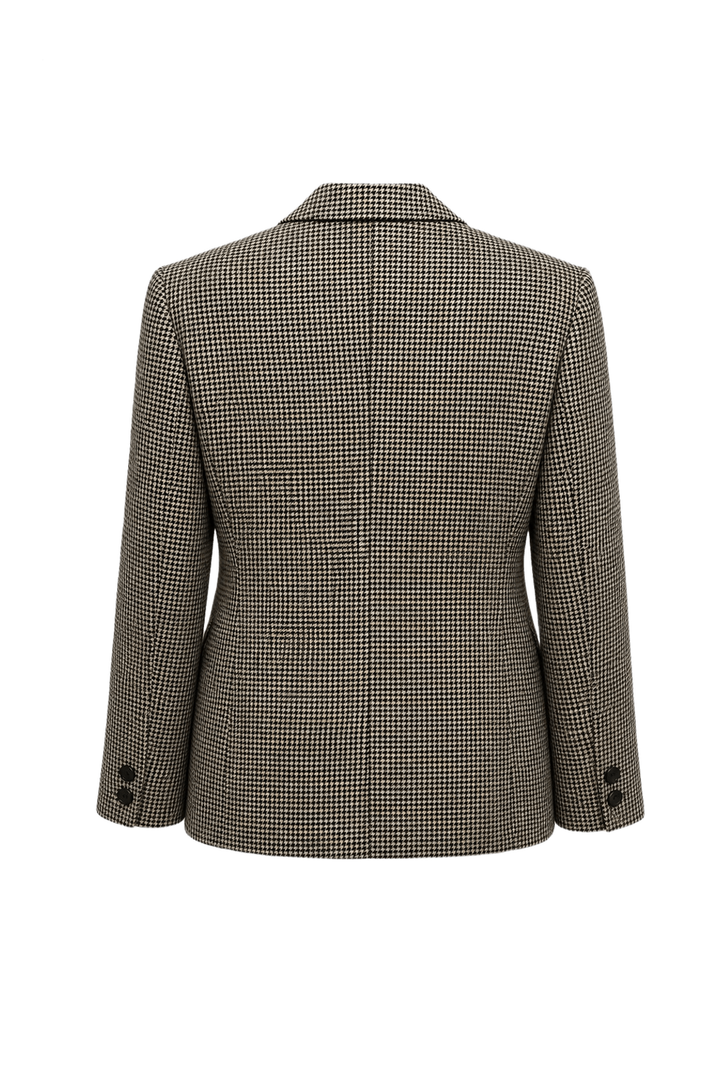 1980s Black and White Wool Blend Blazer - Back View