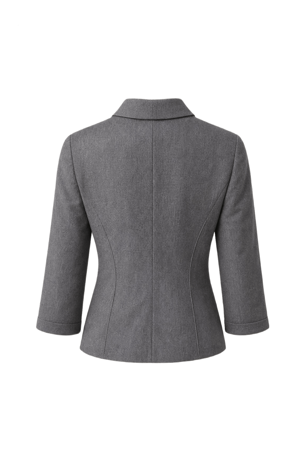 1980s Charcoal Grey Linen Jacket - Back View