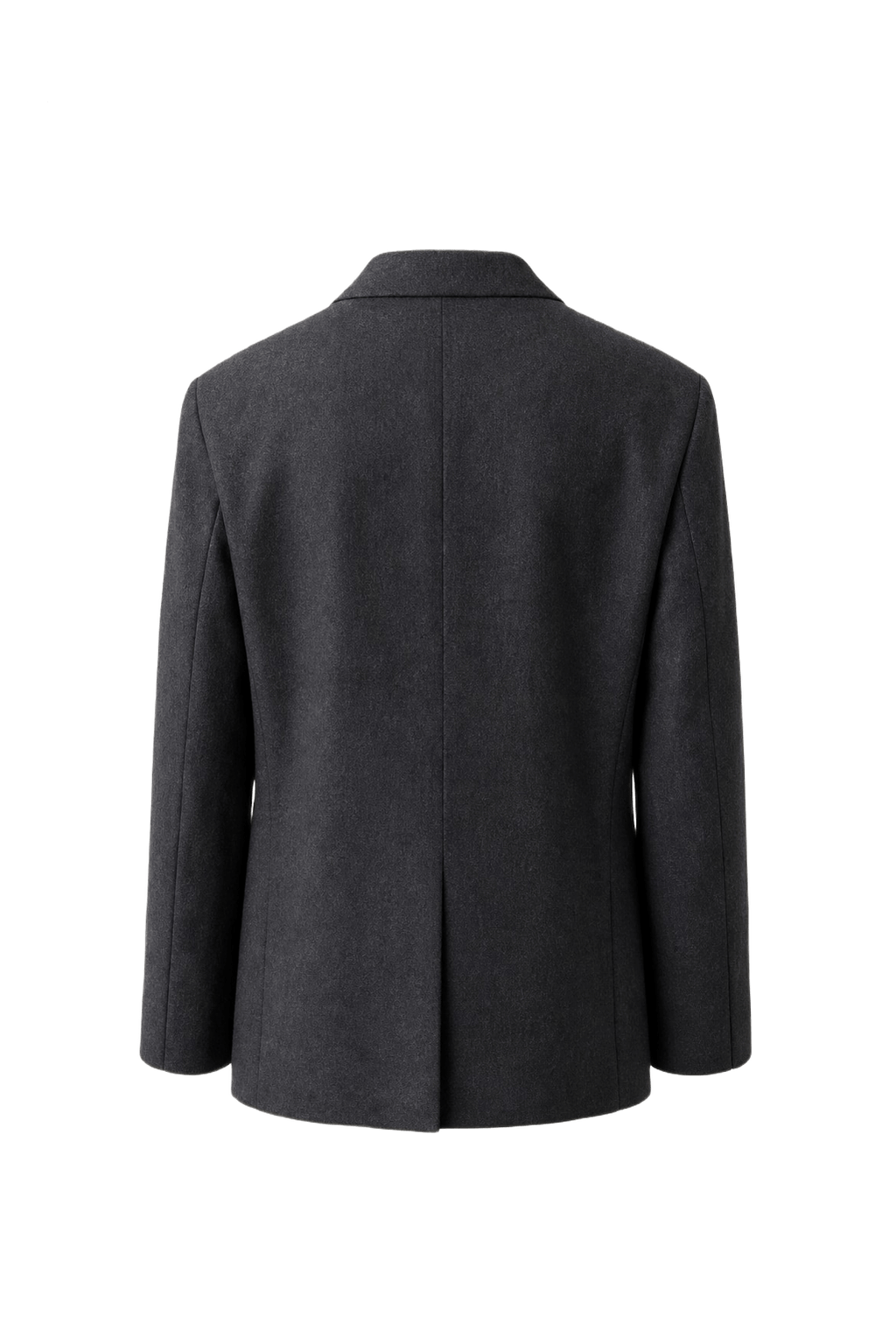1970s Charcoal Grey Wool Blend Blazer - Back View