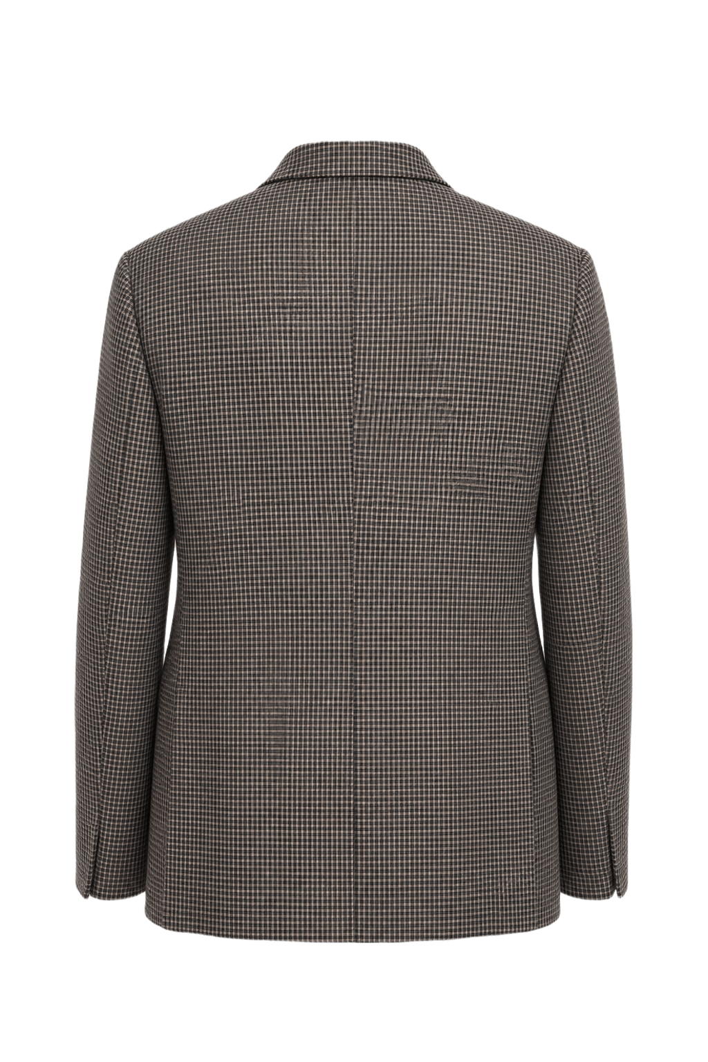 1980s Blue Check Wool Blend Blazer - Back View