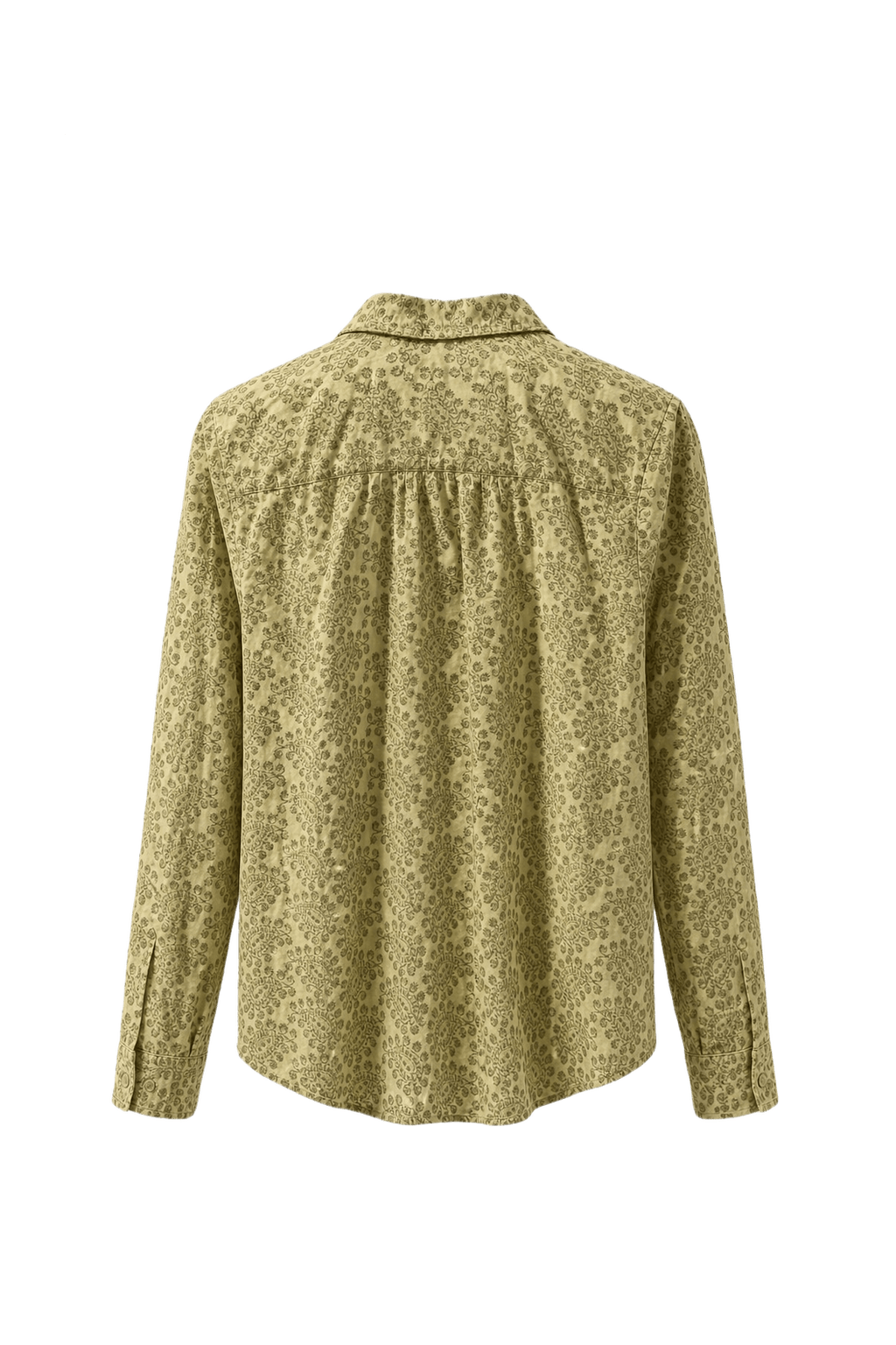 1980s Light Yellow Cotton Shirt - Back View