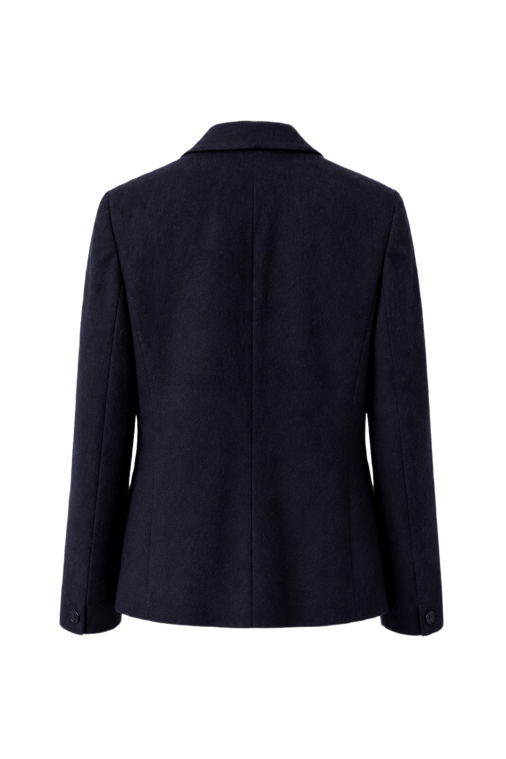 1980s Navy Blue Wool Blazer - Back View