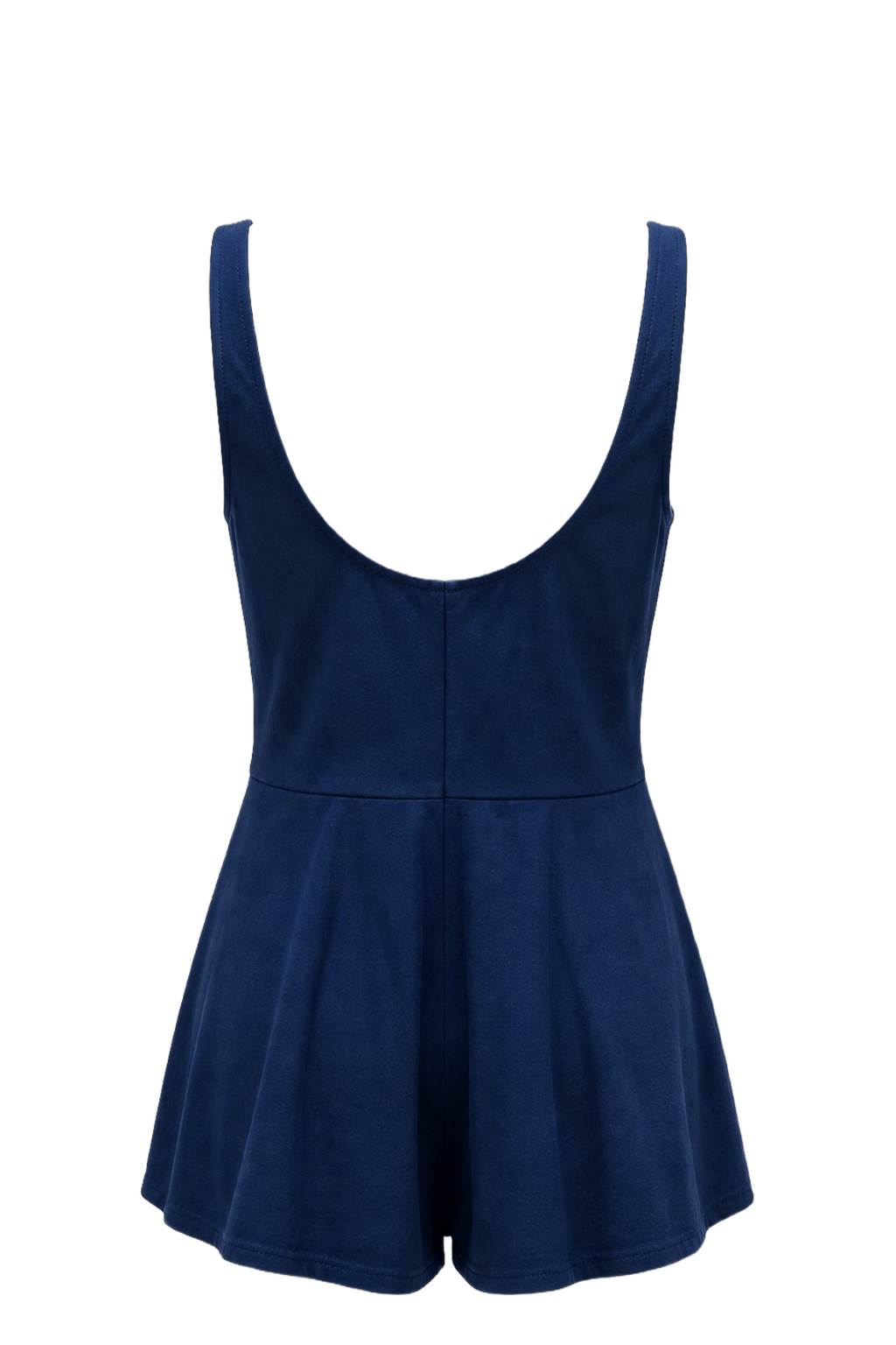 1960s Blue Synthetic Blend Mini Dress - Back View