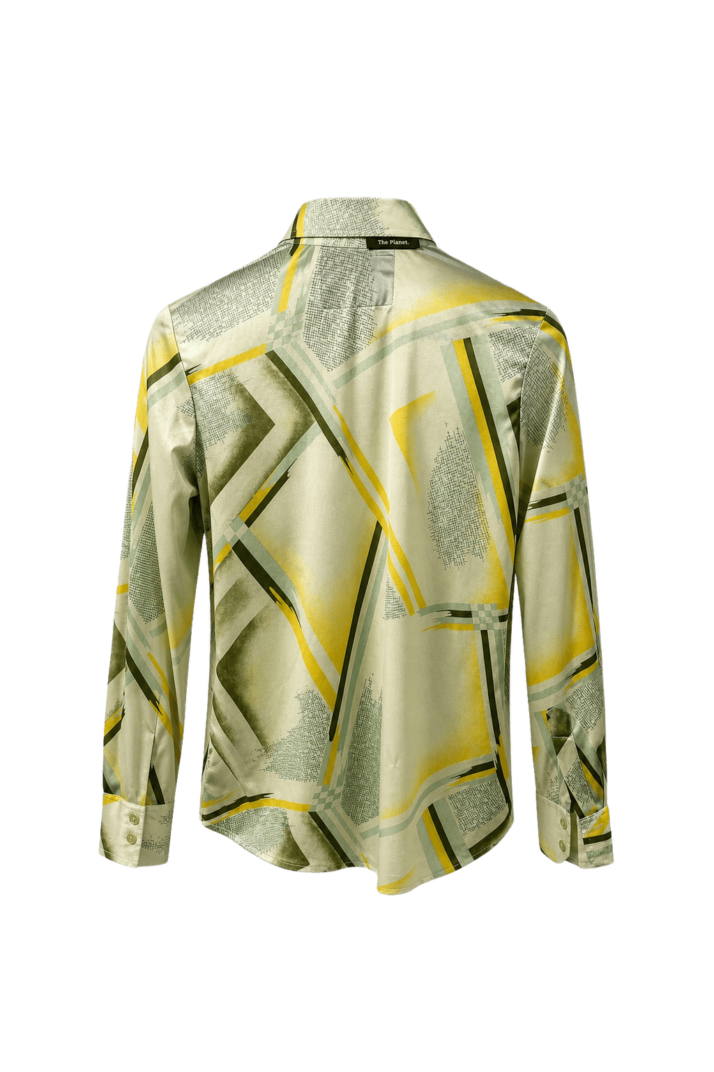 1970s Light Green Synthetic Blend Shirt - Back View