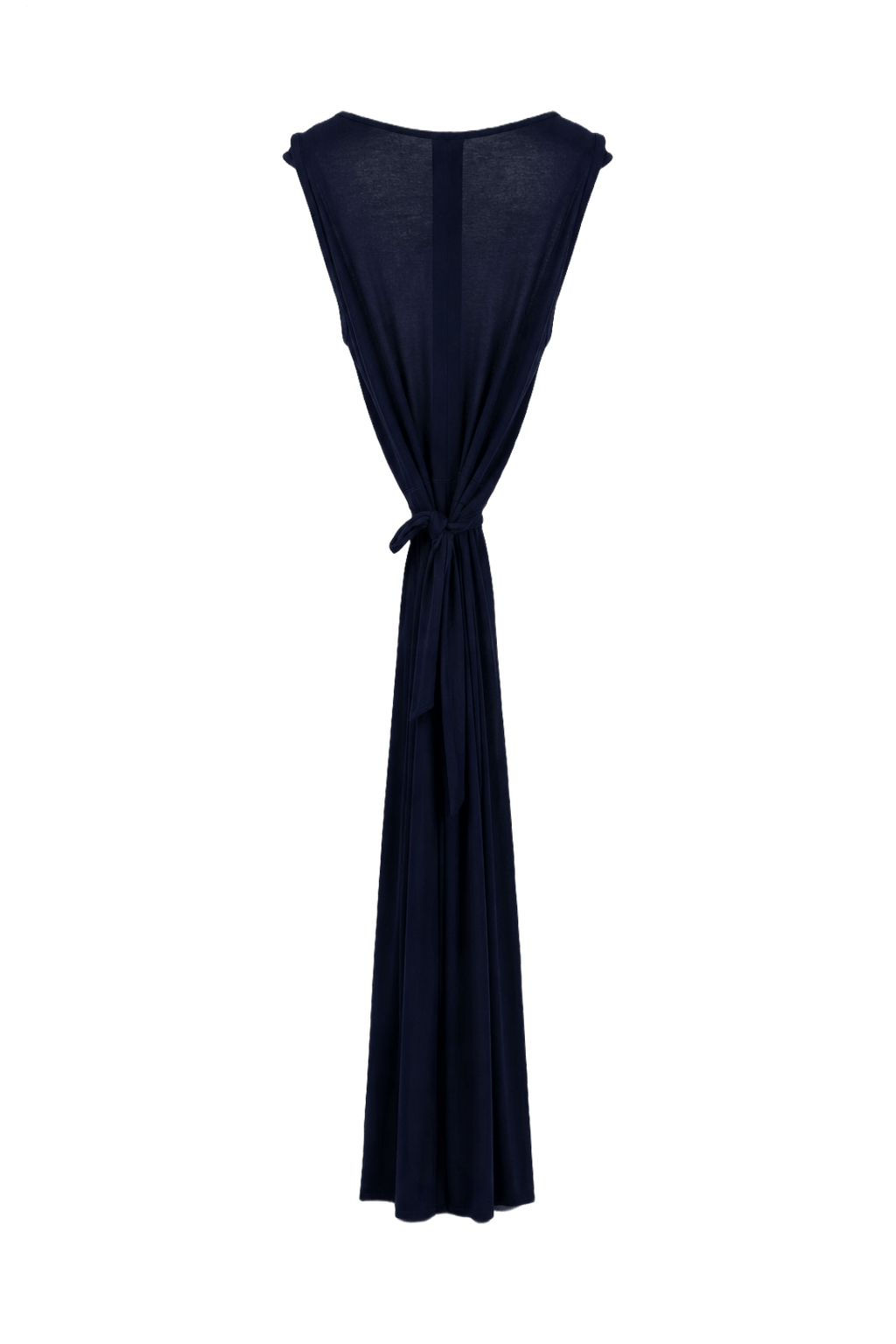 1990s Navy Cotton Blend Dress - Back View