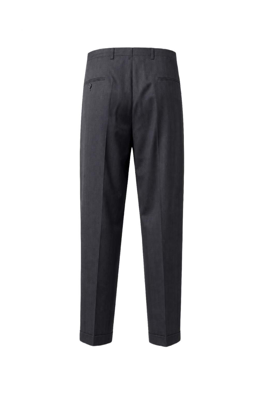 1960s Charcoal Grey Wool Blend Trousers - Back View