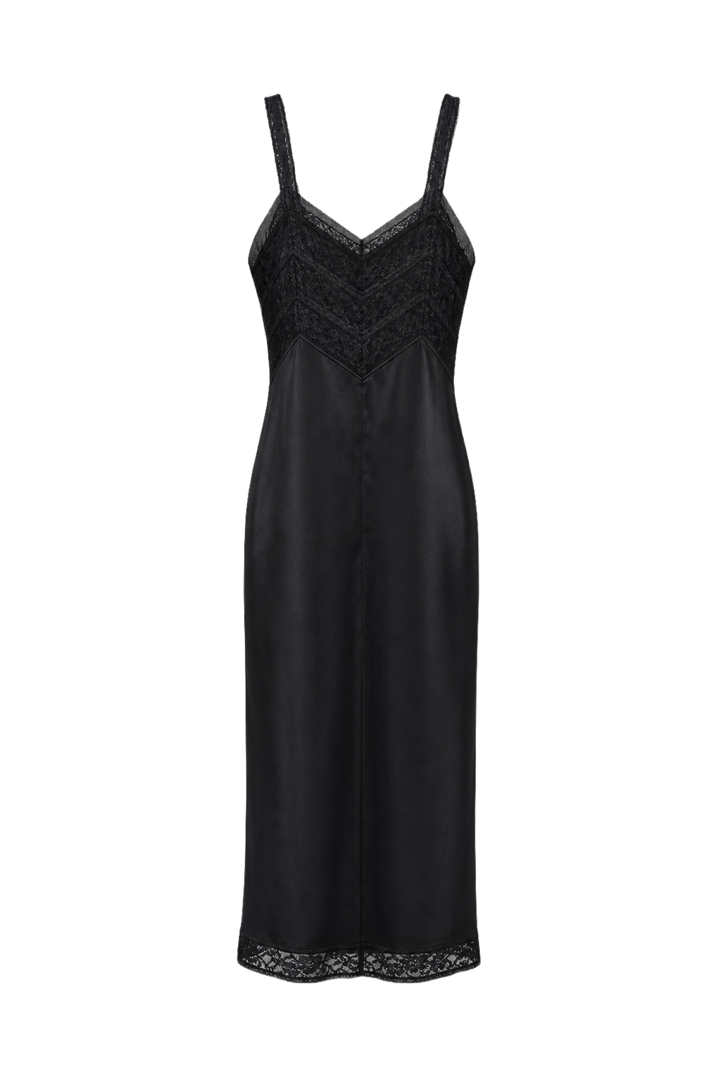 1960s Black Nylon Midi Dress - Back View