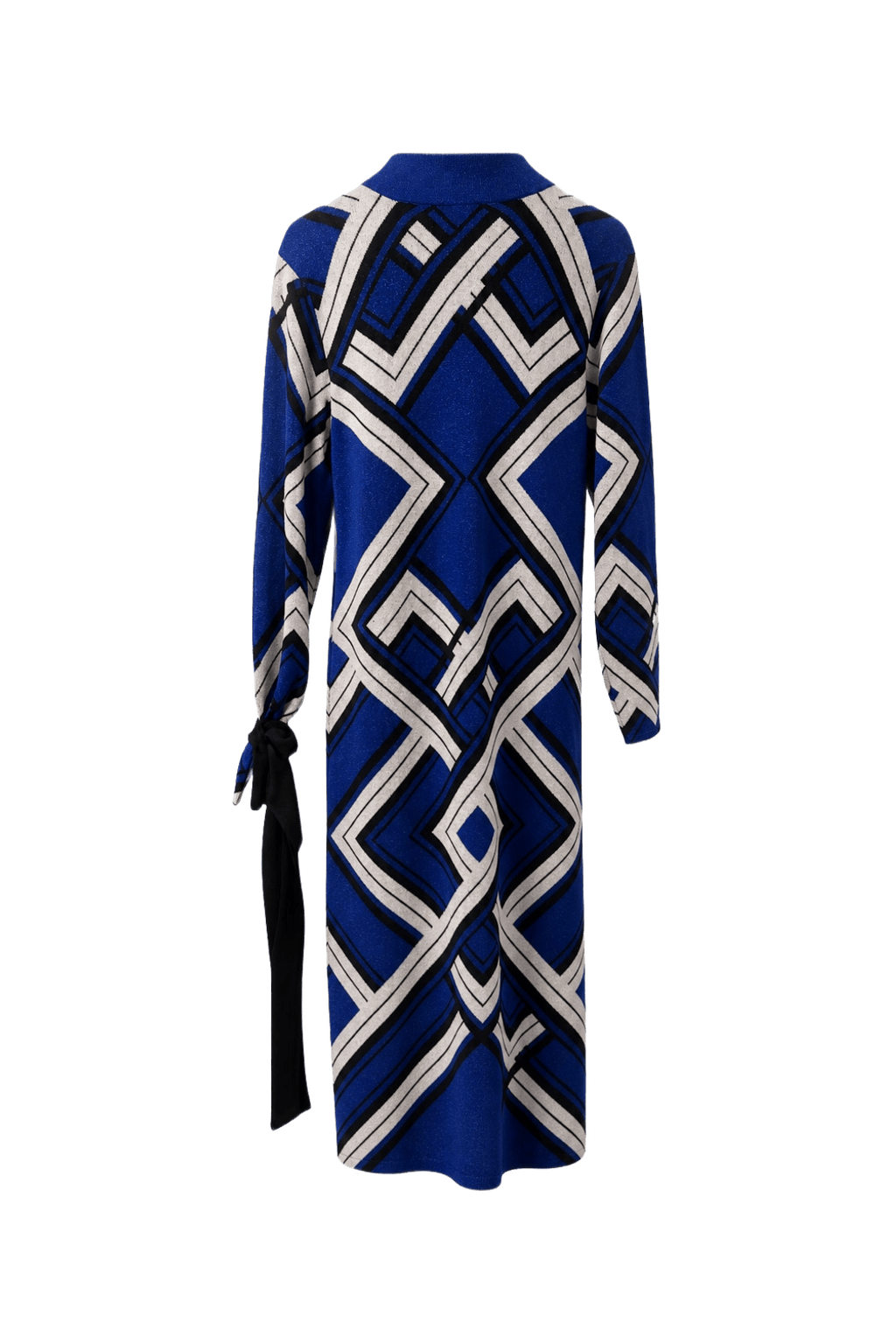 1980s Blue Synthetic Blend Dress - Back View