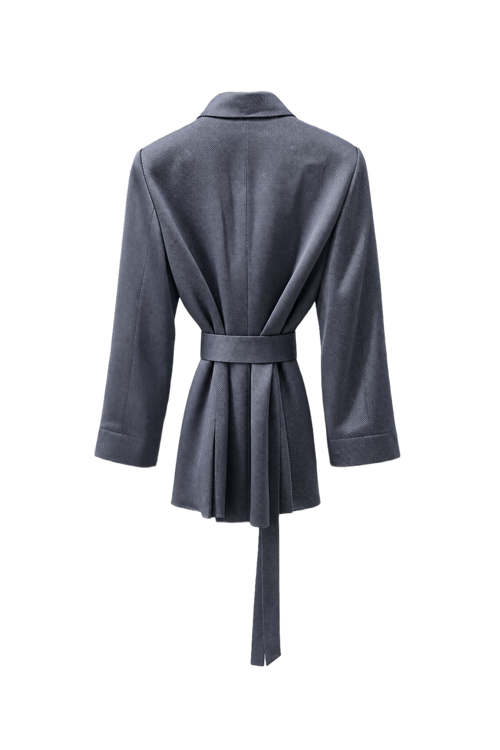 1990s Steel Blue Wool Blend Blazer - Back View