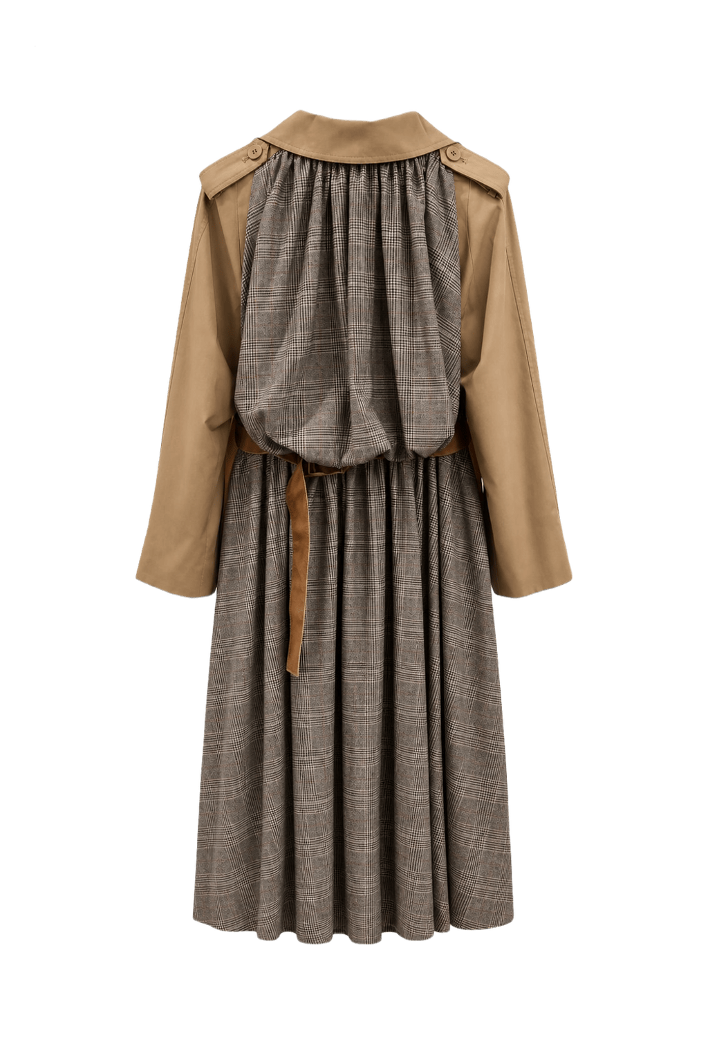 1990s Beige Cotton Blend Coat - Back View