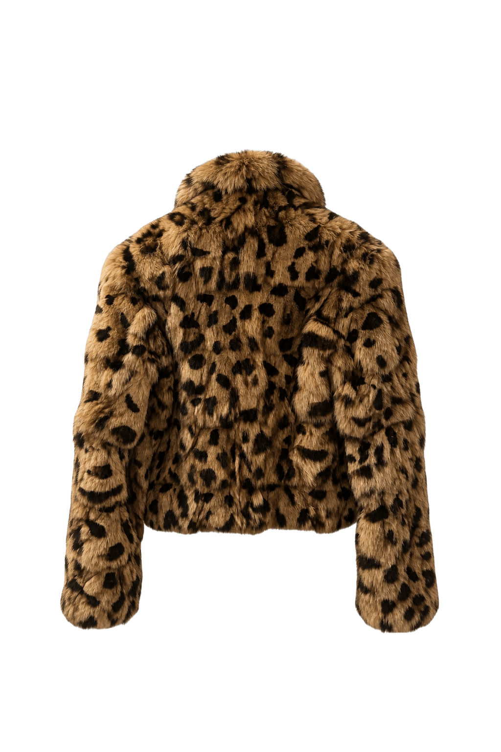 1990s Tan Faux Fur Fur Coat - Back View