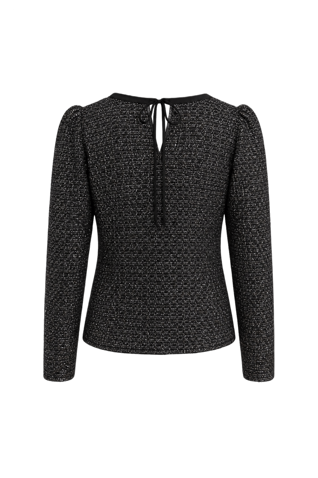 1990s Black Metallic Polyester Blend Sweater - Back View