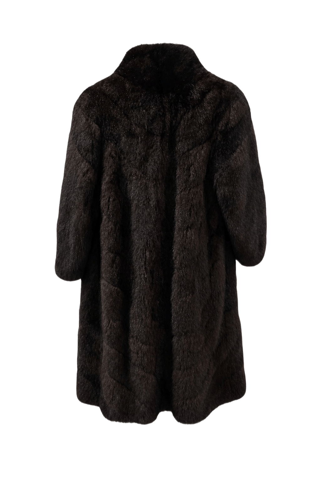 1980s Dark Brown Mink Fur Coat - Back View