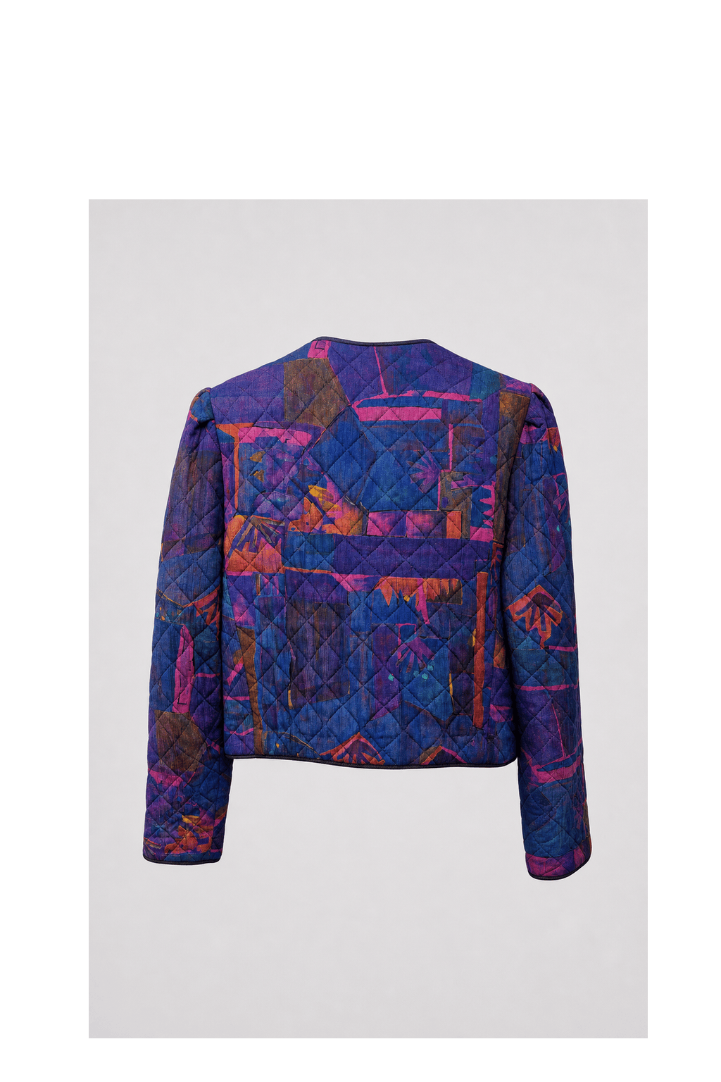 1980s Deep Purple Cotton Blend Jacket - Back View