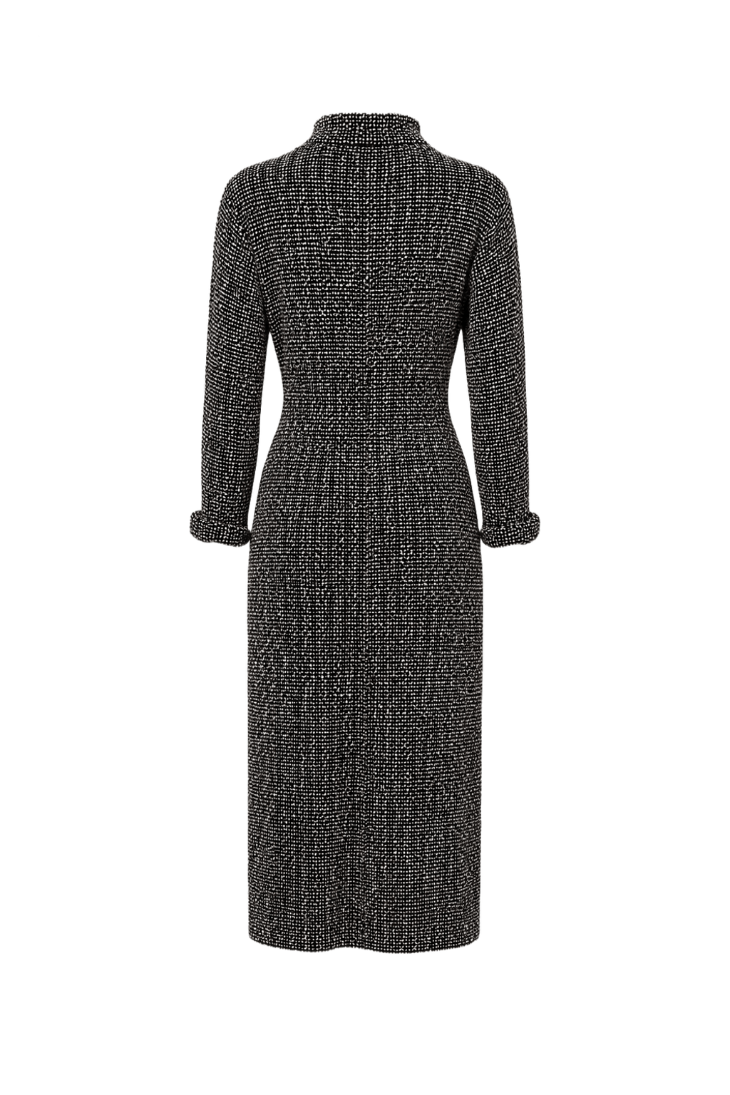 1990s Black Polyester Blend Dress - Back View