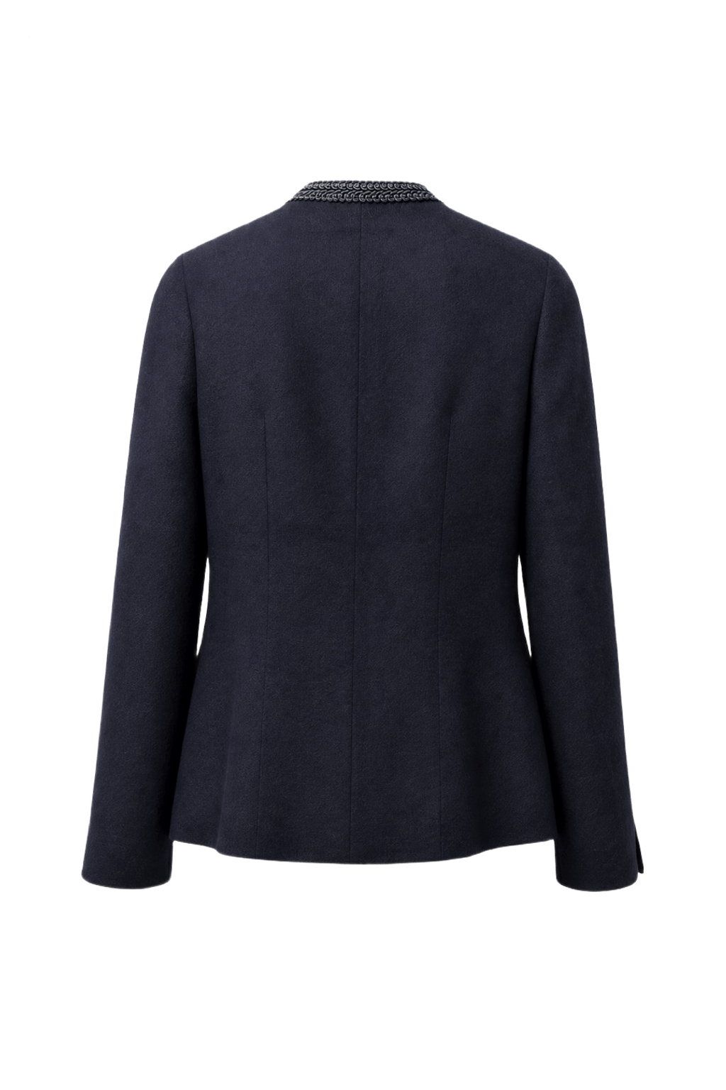 1980s Navy Blue Wool Blazer - Back View