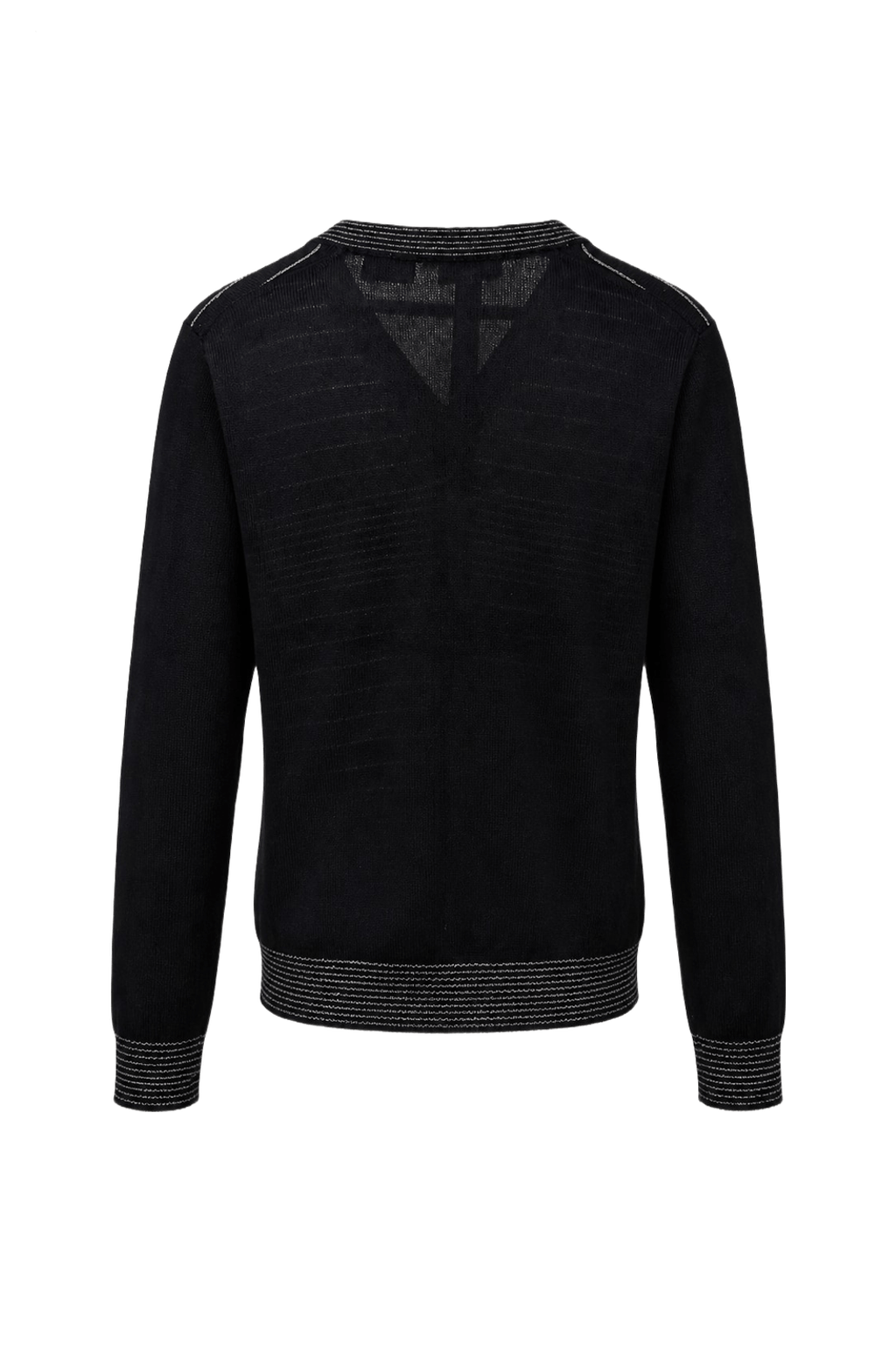 1970s Black Wool Blend Sweater - Back View