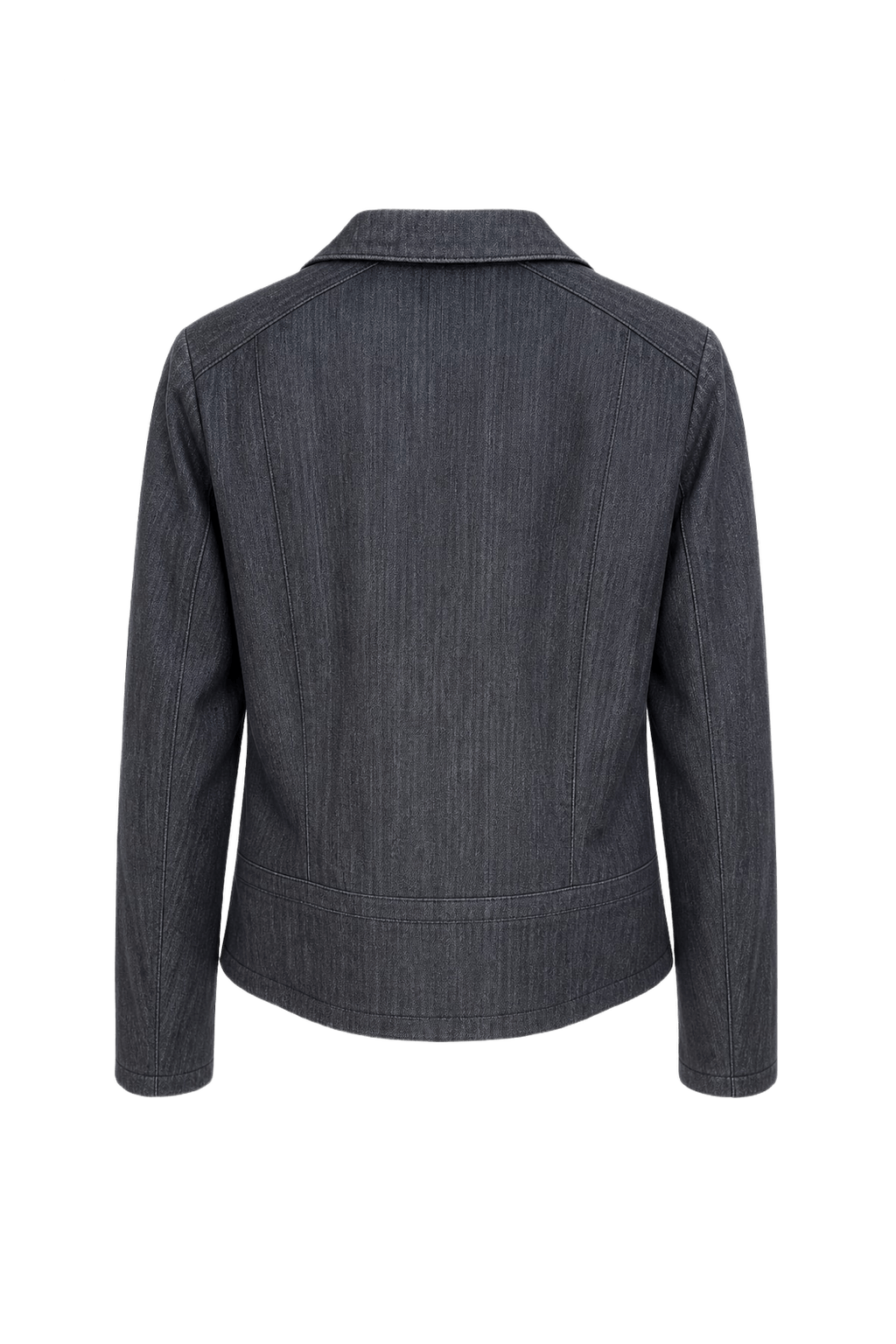 1990s Dark Grey Cotton Blend Jacket - Back View