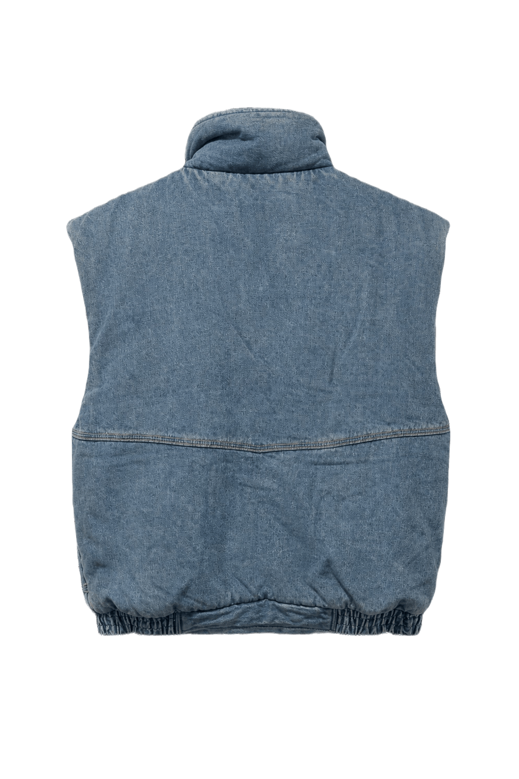 1980s Blue Denim Vest - Back View