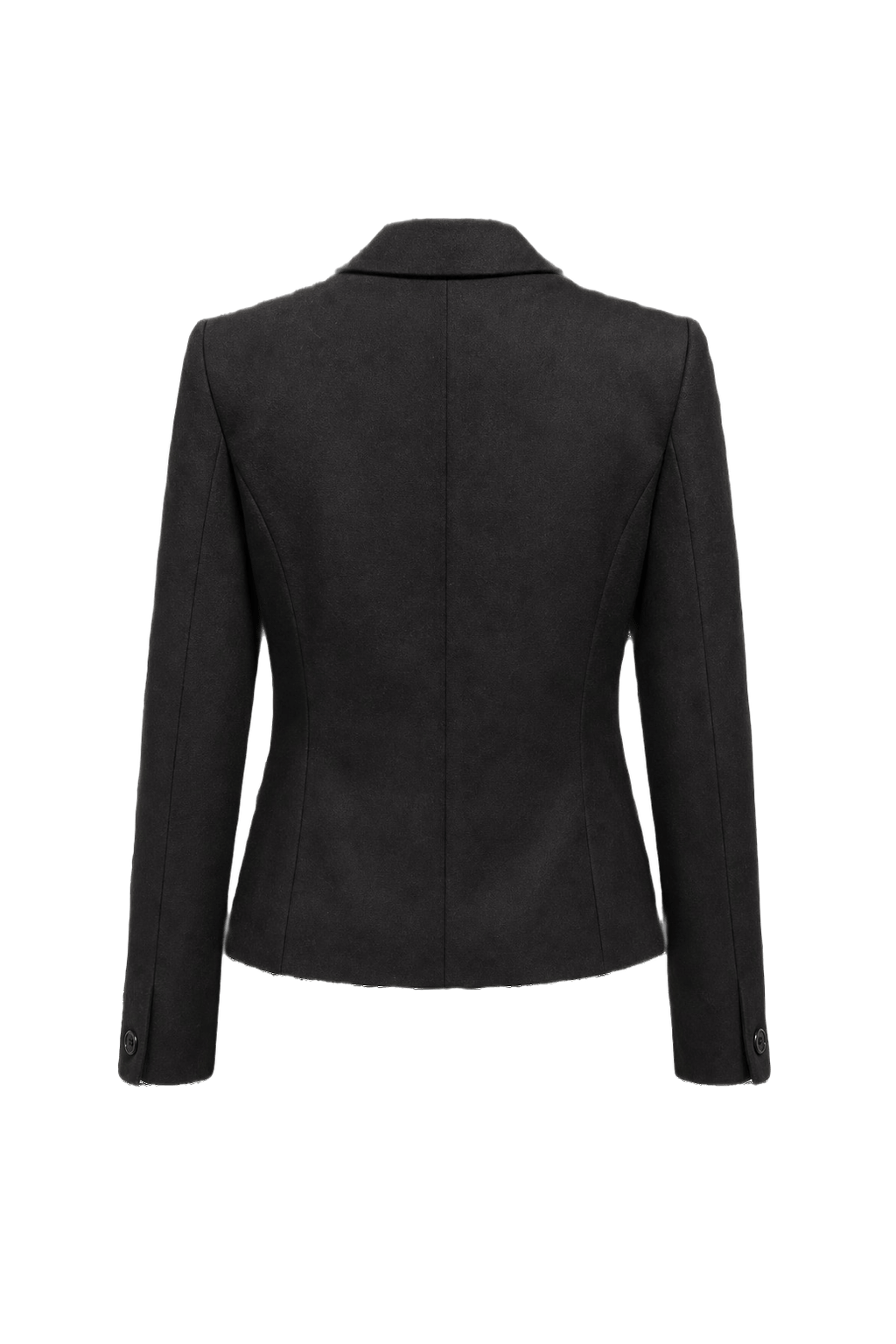 1970s Black Wool Blazer - Back View