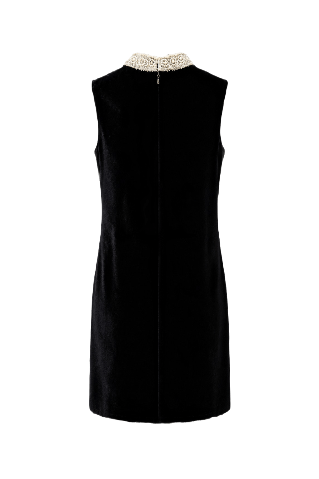 1960s Black Velvet Mini Dress - Back View