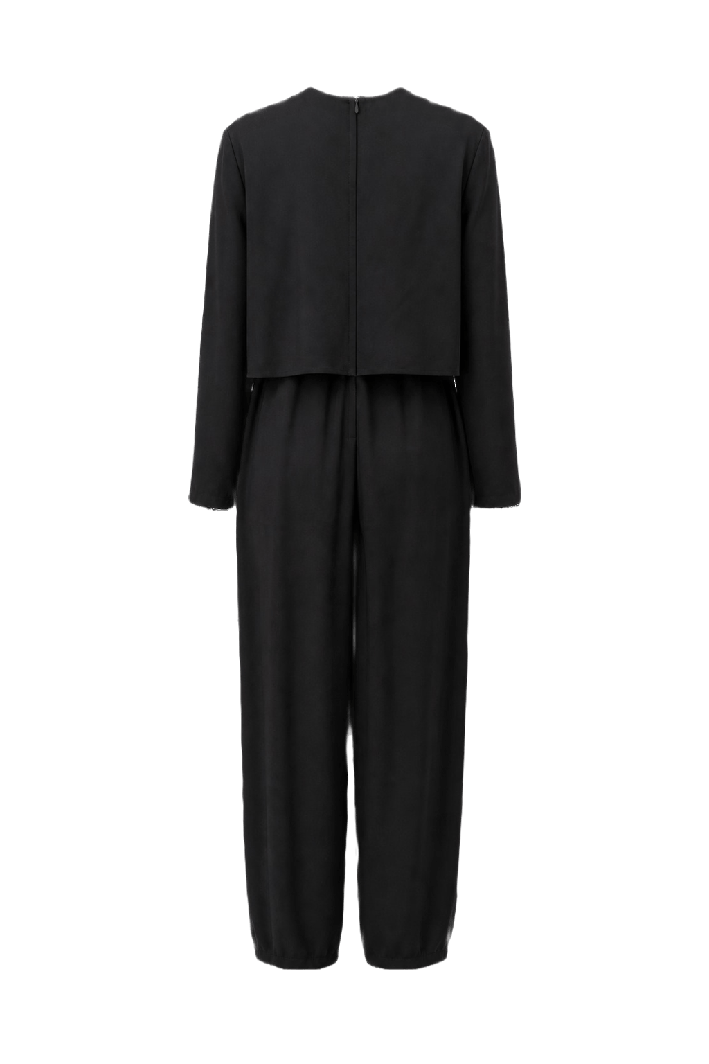 1970s Black Polyester Jumpsuit - Back View