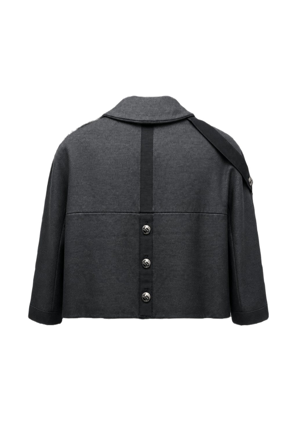 1980s Dark Grey Unknown Jacket - Back View