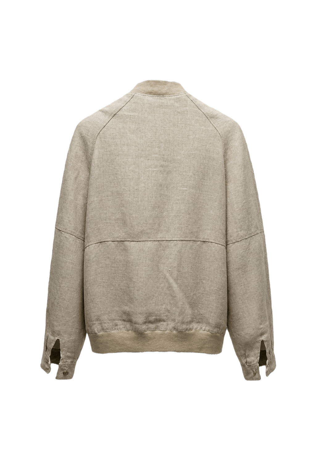 1980s Beige Linen Blend Jacket - Back View
