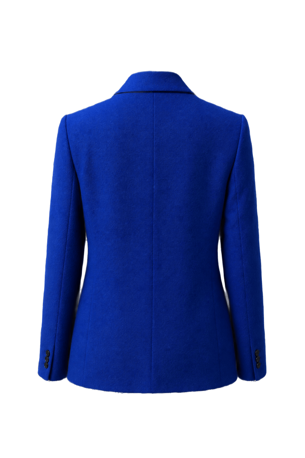 1970s Cobalt Blue Wool Blend Blazer - Back View