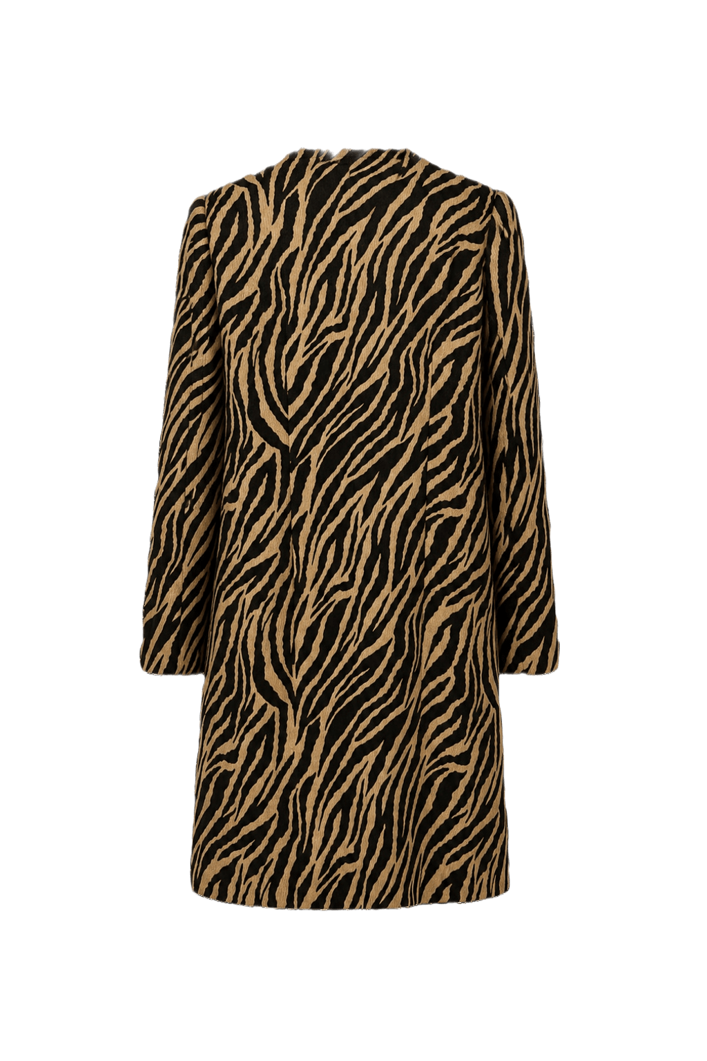 1980s Beige Polyester Blend Coat - Back View