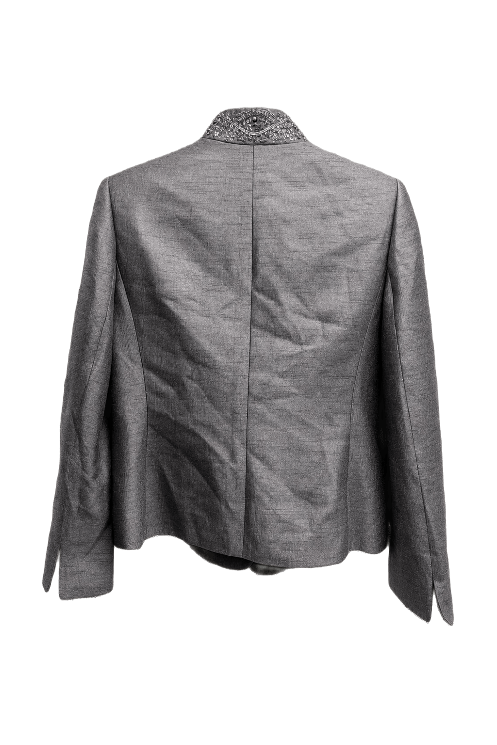 1980s Grey Wool Blend Blazer - Back View