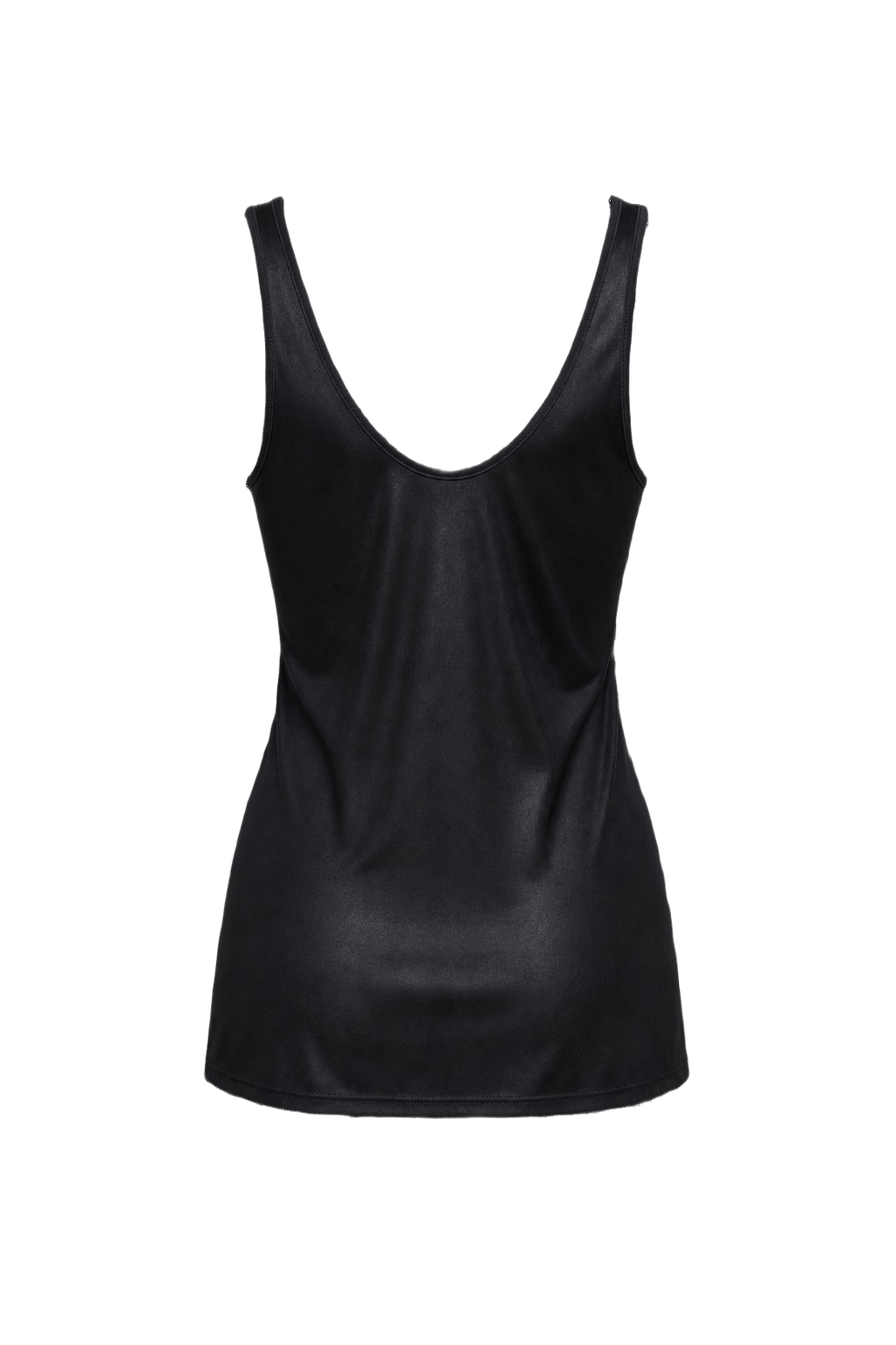 1960s Black Satin Tank Top - Back View