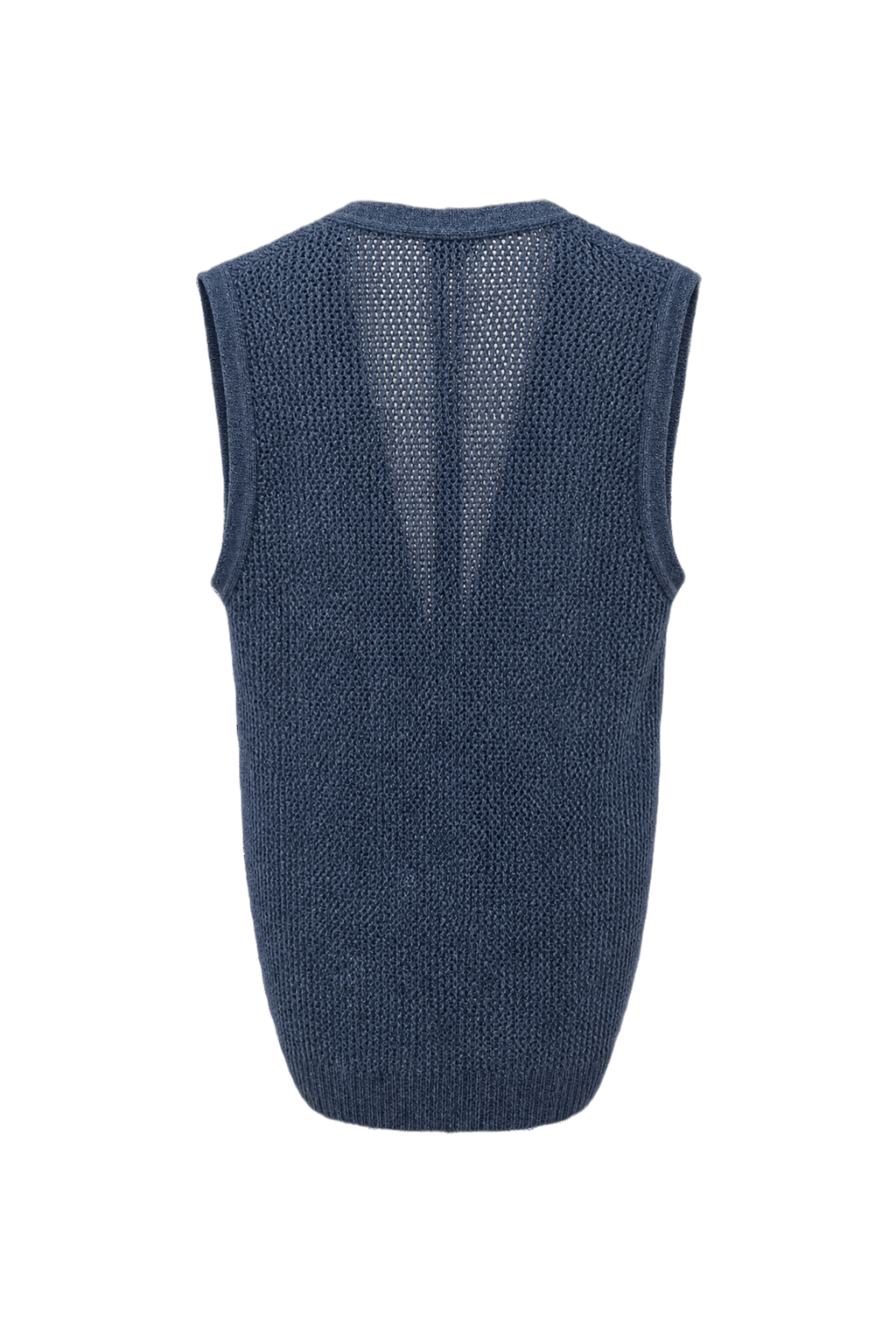 1970s Blue Cotton Blend Vest - Back View