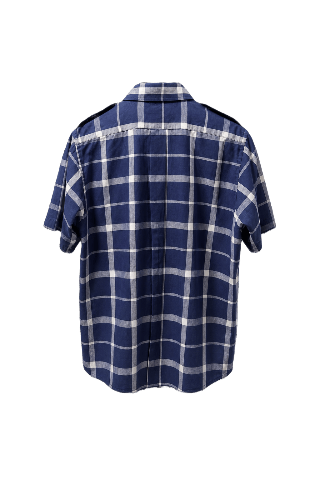 1980s Navy Blue Cotton Shirt - Back View