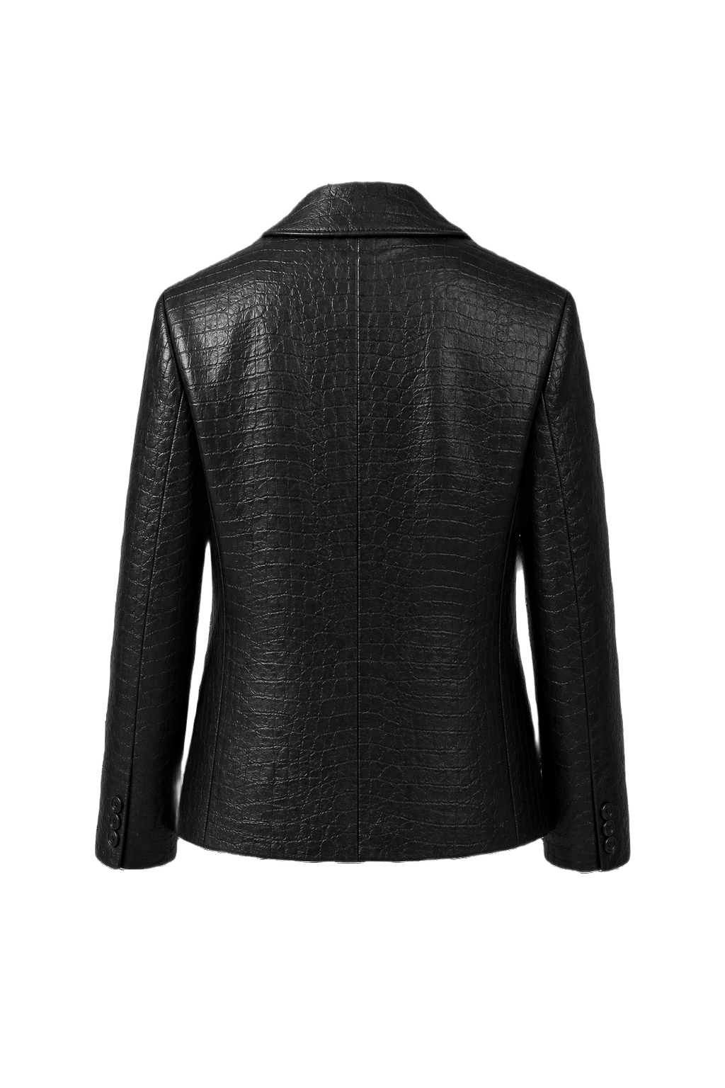1990s Black Leather Blazer - Back View