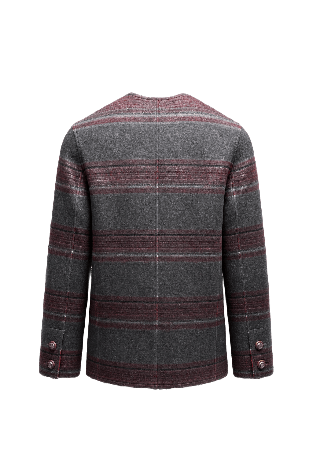2000s Charcoal Grey Wool Jacket - Back View