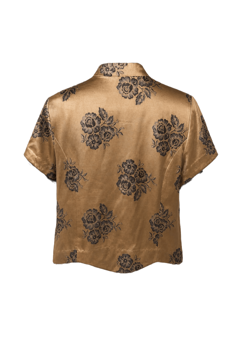 1970s Gold Silk Blouse - Back View