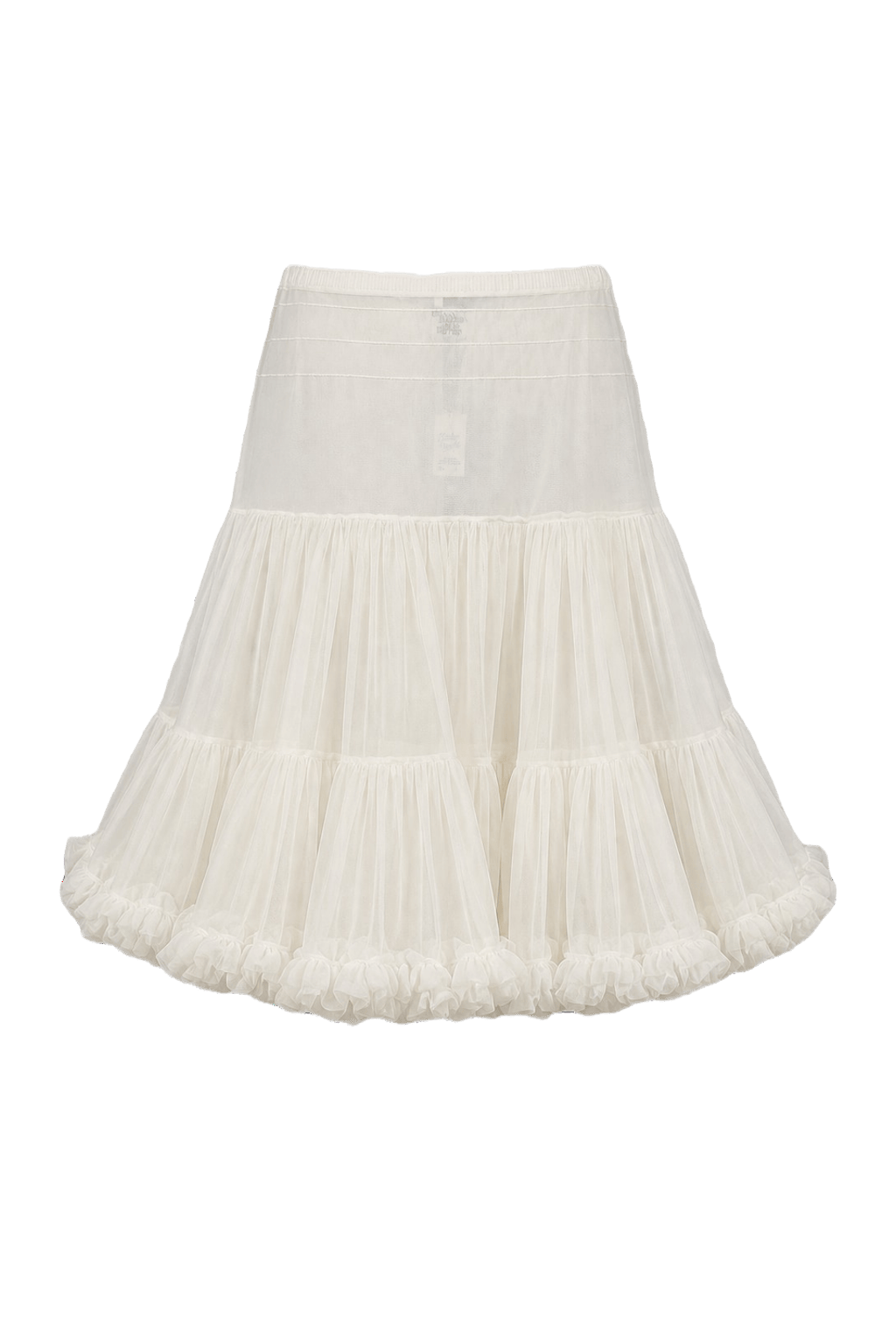 1970s White Cotton Blend Skirt - Back View