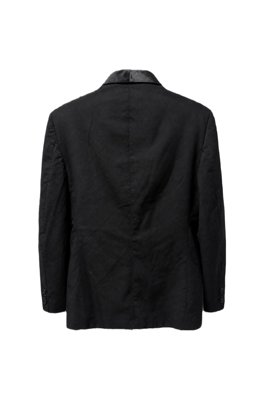 1980s Black Polyester Blend Blazer - Back View