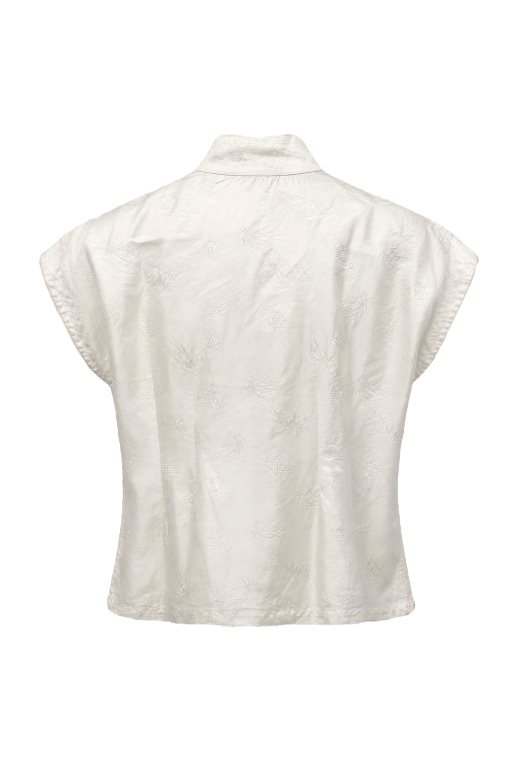 1970s Cream White Silk Blouse - Back View