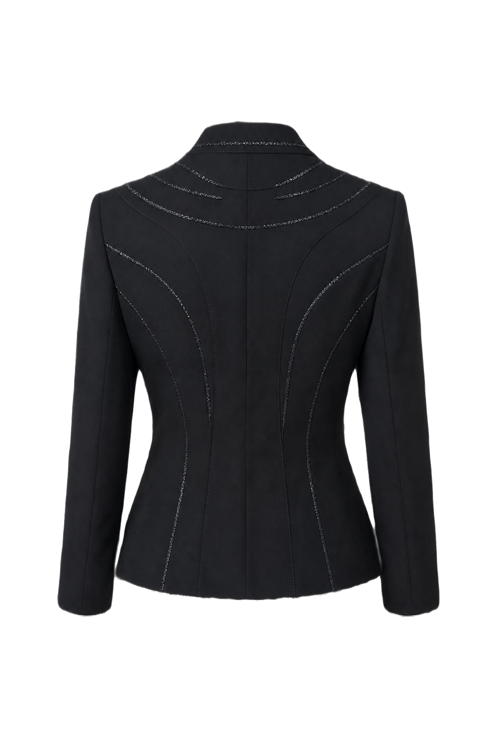 1990s Black Wool Blend Blazer - Back View