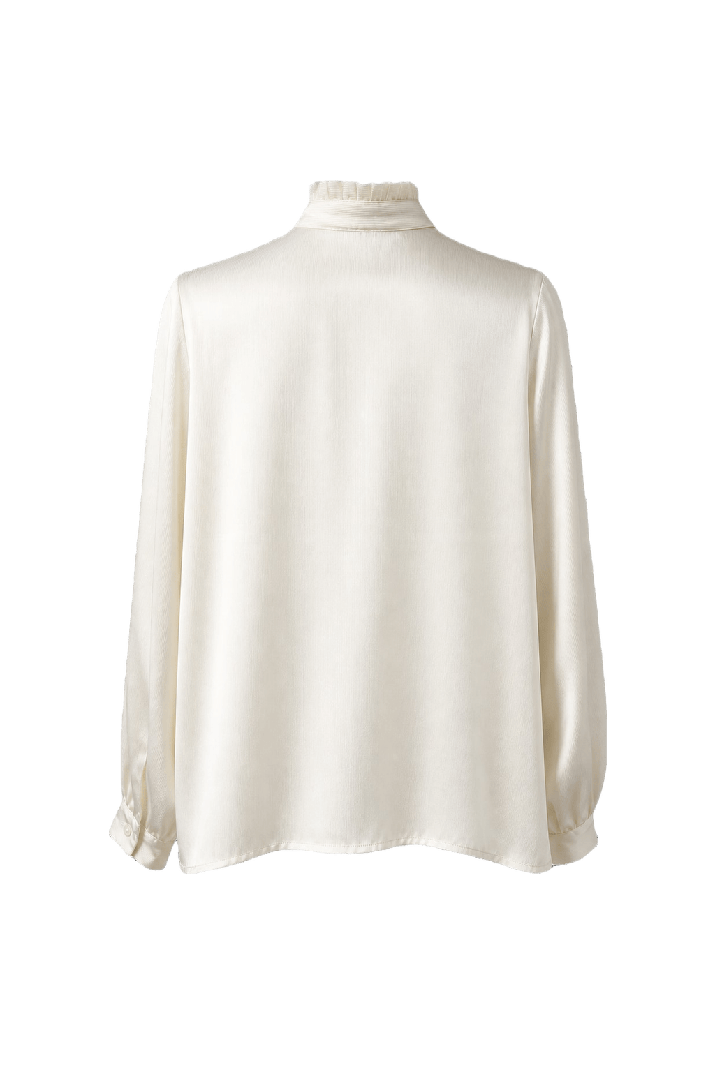 1990s Cream Polyester Blouse - Back View