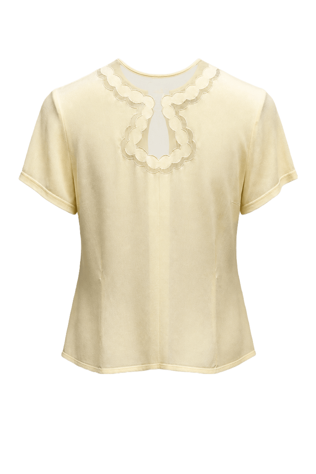 1940s Cream Silk Blouse - Back View